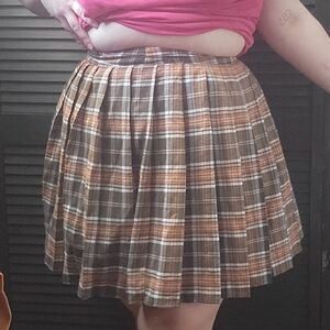 Plaid skirt plus size